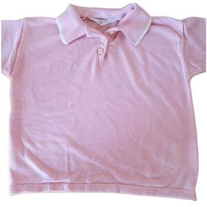 H&M polo golfer Vintage 70's style collared pastel pink shirt girl 2-4t preppy